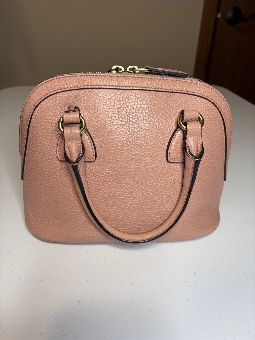 Gucci Blush Pink Leather GG Charm Dome Satchel with Strap & COA - Picture 4 of 16